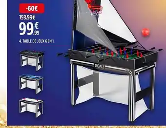 Intersport Table de jeux 6 en 1 offre