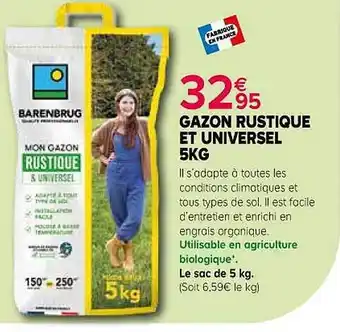 Jardiland Gazon rustique et universel 5 kg barenbrug offre
