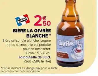 Bière la givrée blanche