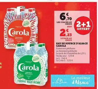 U Express Eau de source d'alsace carola offre