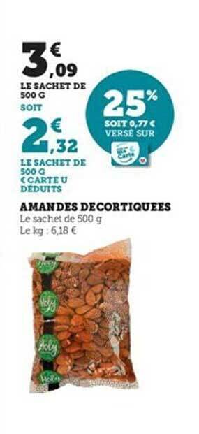 U Express Amandes décortiquées offre