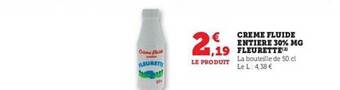 U Express Crème fluide entière 30% mg fleurette offre