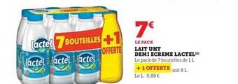 U Express Lait uht demi écrémé lactel offre