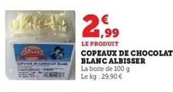 U Express Copeaux de chocolat blanc albisser offre