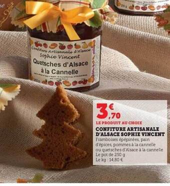 U Express Confiture artisanale d'alsace sophie vincent offre