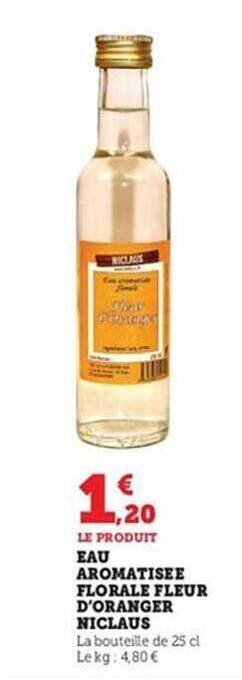 U Express Eau aromatisée florale fleur d'oranger niclaus offre