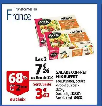 Auchan Salade coffret mix buffet offre