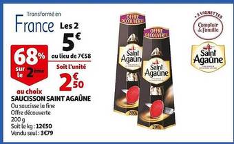 Auchan Saucisson saint agaûne offre