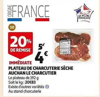 Auchan Plateau de charcuterie sèche auchan le charcutier offre