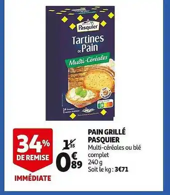 Pain grillé pasquier