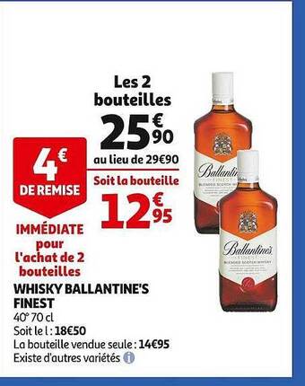 Auchan Whisky ballantine's finest offre