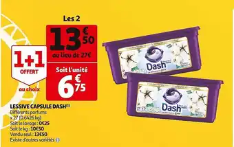 Auchan Lessive capsule dash offre