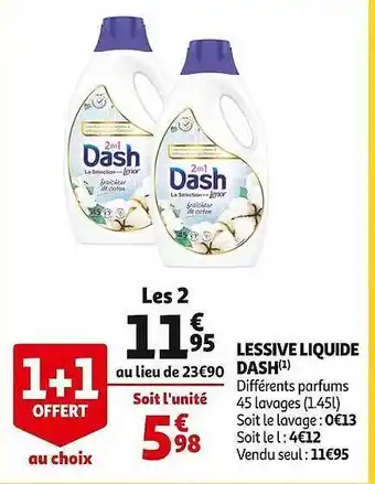 Auchan Lessive liquide dash offre