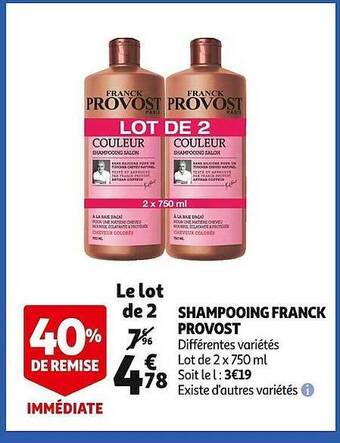 Auchan Shampooing franck provost offre