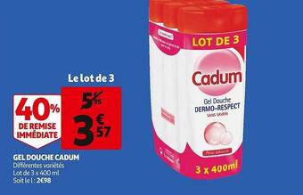 Auchan Gel douche cadum offre