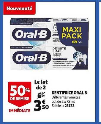 Auchan Dentifrice oral b offre