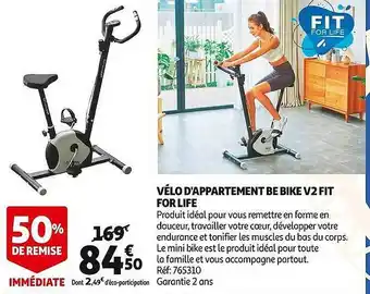 Auchan Vélo d'appartement be bike v2 fit for lief offre