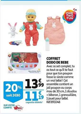 Auchan Coffret dodo de bébé one two fun offre