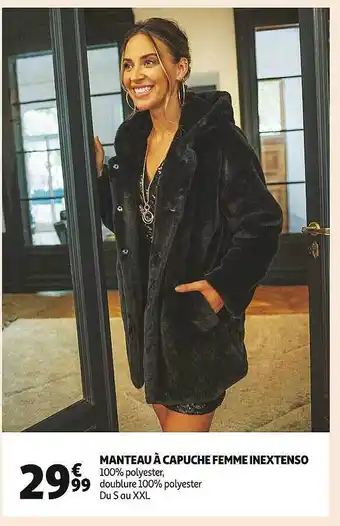 Auchan Manteau à capuche femme inextenso offre
