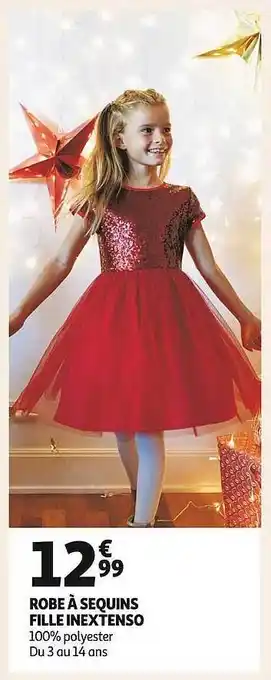 Auchan Robe à sequins fille inextenso offre