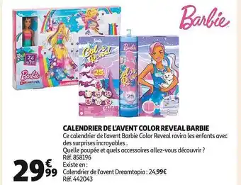 Calendrier de l'avent color reveal barbie