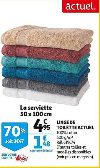Auchan Linge de toilette actuel offre