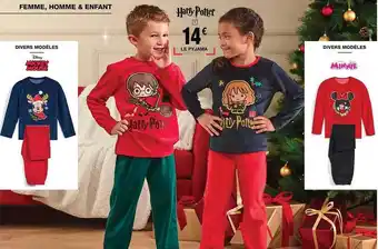 Cora x Carrefour Le pyjama mickey mouse, harry potter, minnie offre