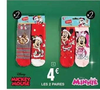 Cora x Carrefour Les 2 paires mickey mouse, minnie offre