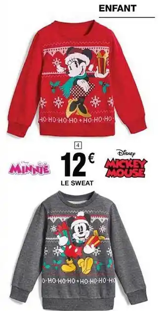 Cora x Carrefour Le sweat enfant minnie, mickey mouse offre