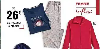 Cora x Carrefour Le pyjama 3 pièces femme influx offre