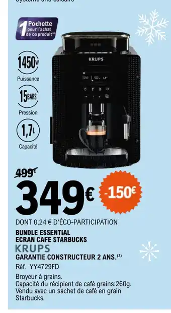 E.Leclerc Bundle Essential Ecran Cafe Starbucks offre