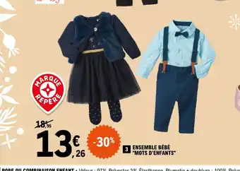 E.Leclerc Ensemble Bebe "Mots D'Enfants" offre