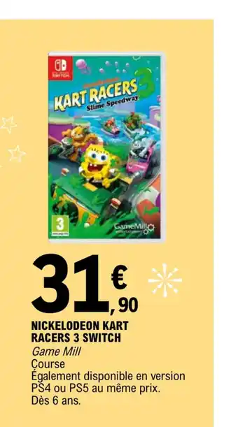 E.Leclerc Nickelodeon Kart Racers 3 Switch offre