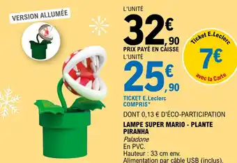 E.Leclerc Lampe Super Mario _ Plante Piranha offre