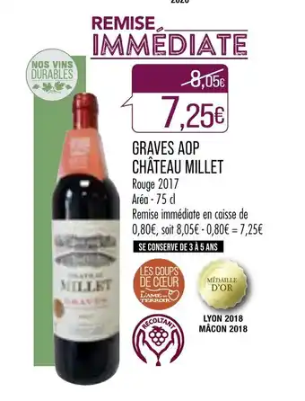 Match Graves AOP Château Millet offre