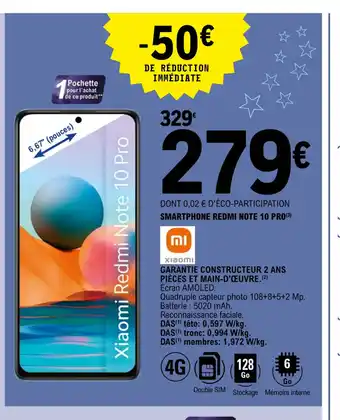 E.Leclerc Smartphone Redmi Note 10 Pro offre