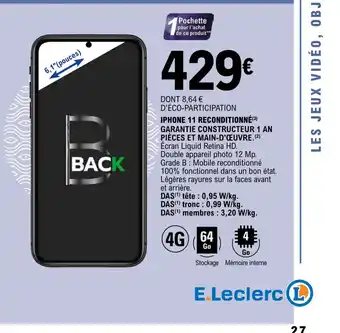 E.Leclerc Iphone 11 Reconditionne offre