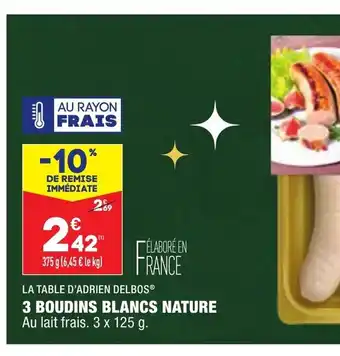 ALDI 3 Boudins Blancs Nature offre