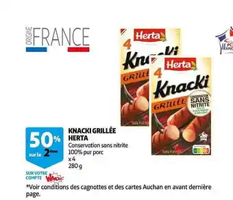 Auchan Knacki grillée herta offre