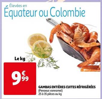 Auchan Gambas entières cuites réfrigérées offre