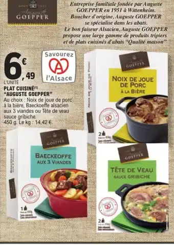 E.Leclerc Plat cuisiné "AUGUSTE GOEPPER" offre