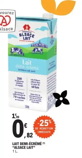 E.Leclerc Lait demi-écrémé "ALSACE LAIT" offre