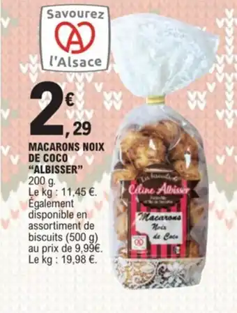 E.Leclerc Macarons noix de coco "ALBISSER" offre