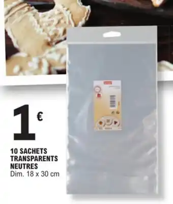 E.Leclerc 10 sachets transparents neutres offre