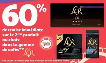Auchan De remise immédiate sur le 2 produit au choix dans la gamme de cafés offre