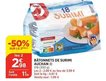 Bi1 Bâtonnets de Surimi Auchan offre