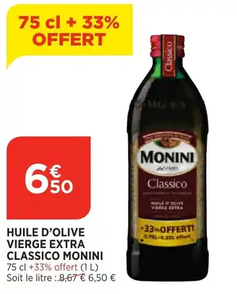 Bi1 Huile d'Olive Vierge Extra Classico Monini offre