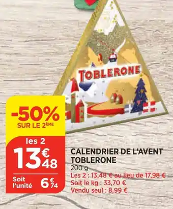 Calendrier de L'Avent Toblerone