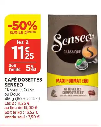 Bi1 Café Dosettes Senseo offre