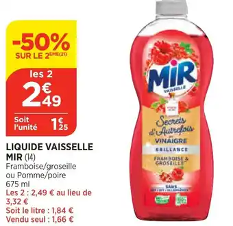 Bi1 Liquide Vaisselle Mir offre